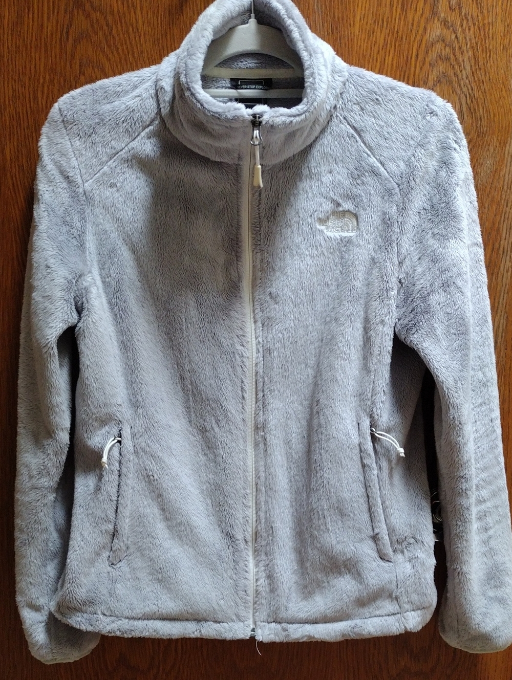 The North Face Women's Light Gray Plush Fleece Full-Zip Jacket